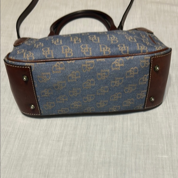 Dooney & Bourke Blue and Brown Monogram Satchel - Picture 7 of 14